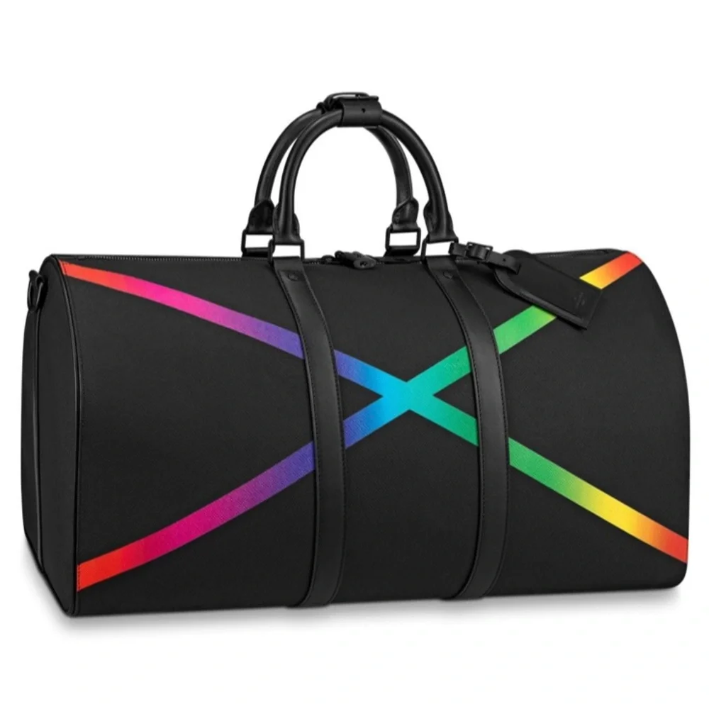 Louis Vuitton Virgil Abloh FW19 Rainbow Runway Keepall Duffle Travel Bag